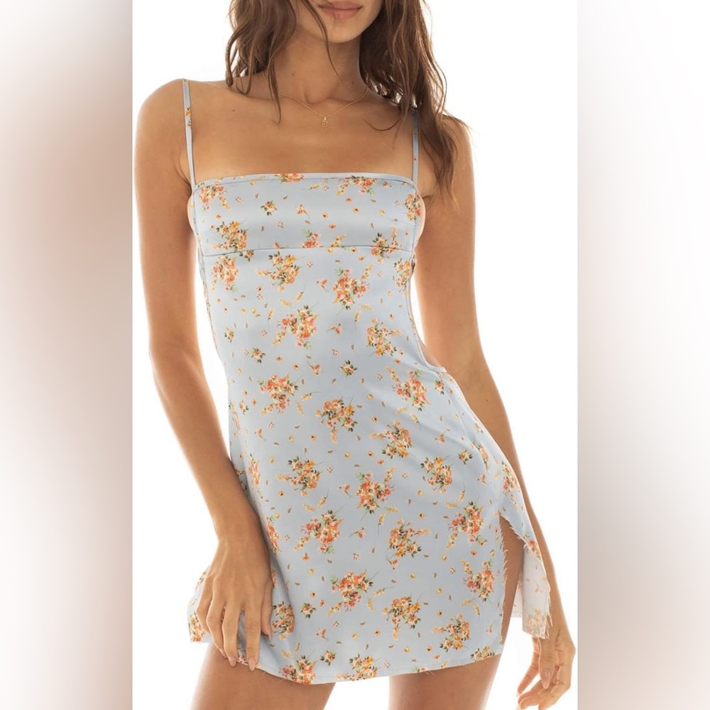 Women Summer Sleeveless Dress Spaghetti Strap Sexy Satin Mini Dress